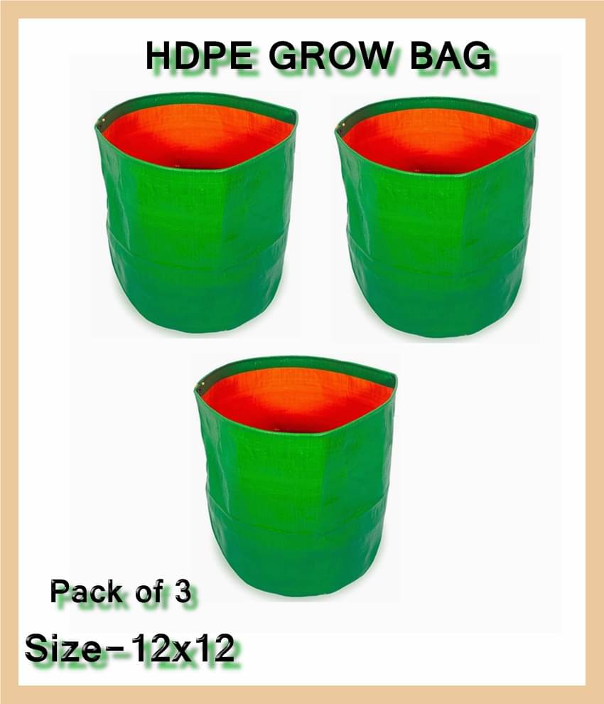 HDPE 260 GSM Grow Bag Size 12 inch x 12 inch pack of 3 (Heavy Duty Grow Bag) HDPE 260 GSM Grow Bag Size 12 inch x 12 inch pack of 3 (Heavy Duty Grow Bag)