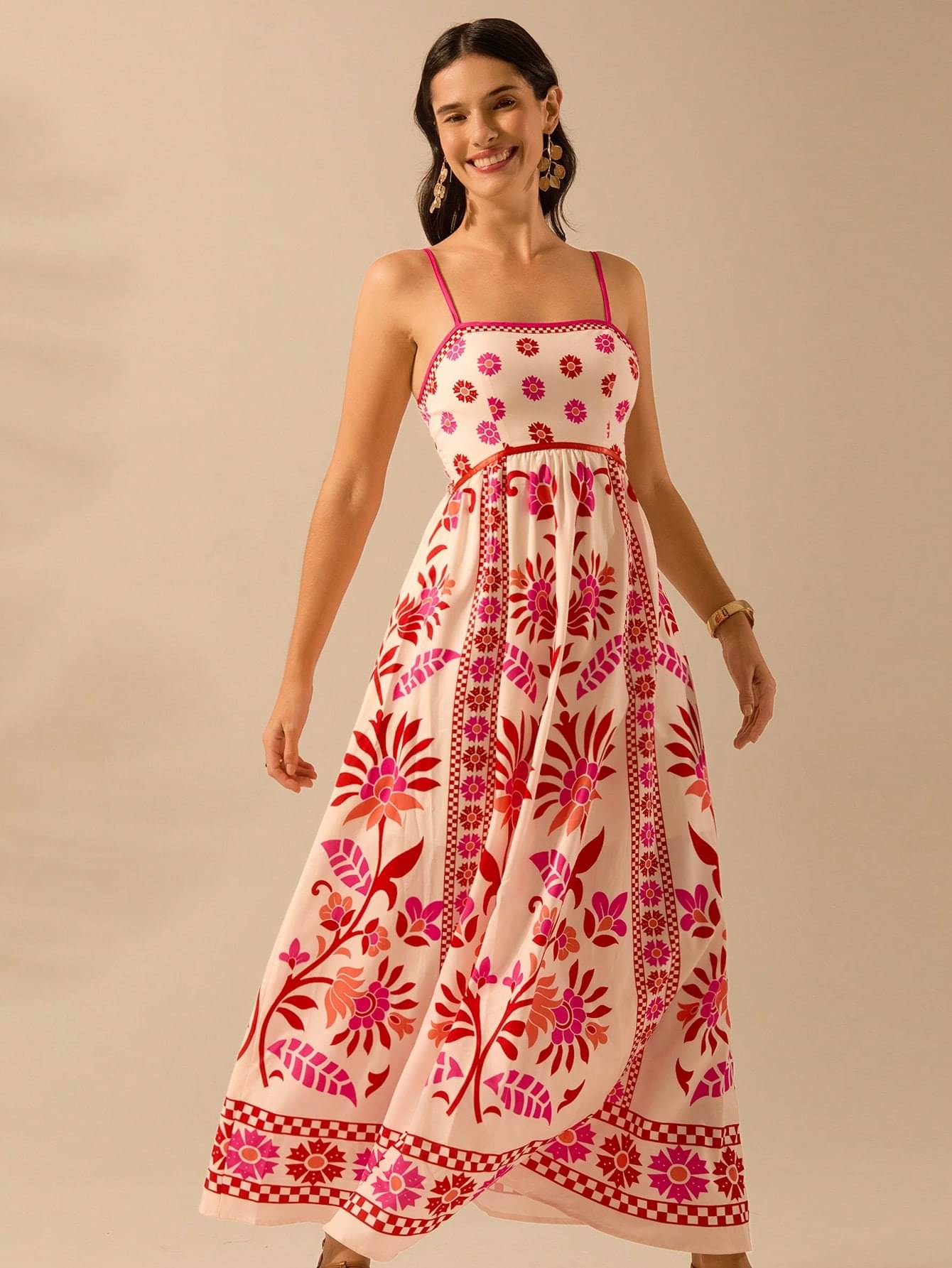 Honky Tonky Women Crepe Printed Fit & Flare Dress ( Red ) Honky Tonky Women Crepe Printed Fit & Flare Dress ( Red )