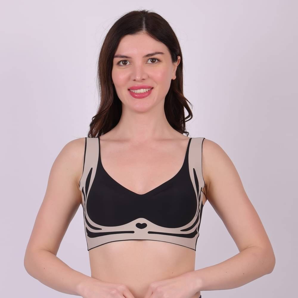     			INNAYARA DIVIRTA Pack of 1 Cotton Blend Lightly Padded Sports Bra For Women ( Black )
