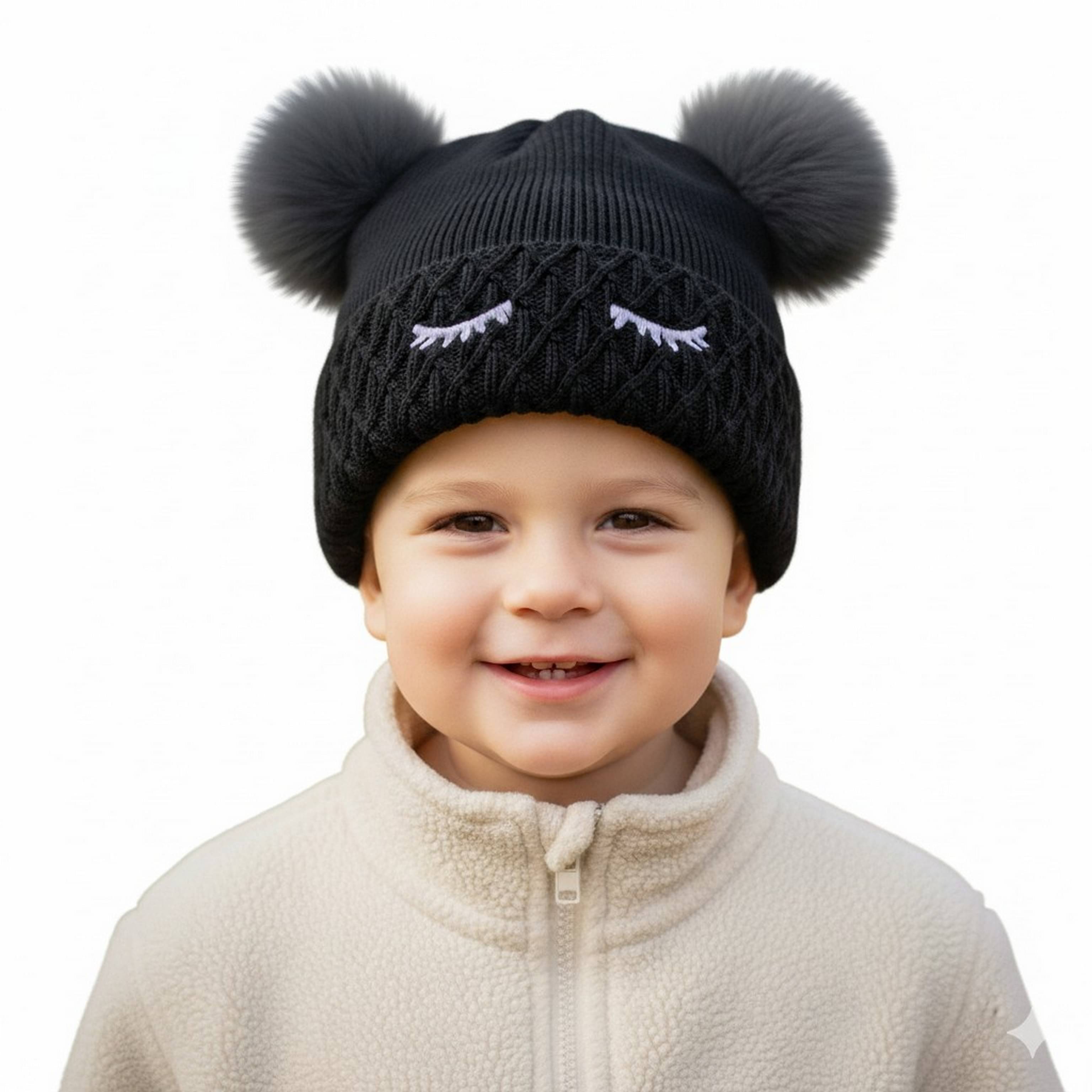     			Infispace Pack of 1 Unisex for Baby Caps ( Black )