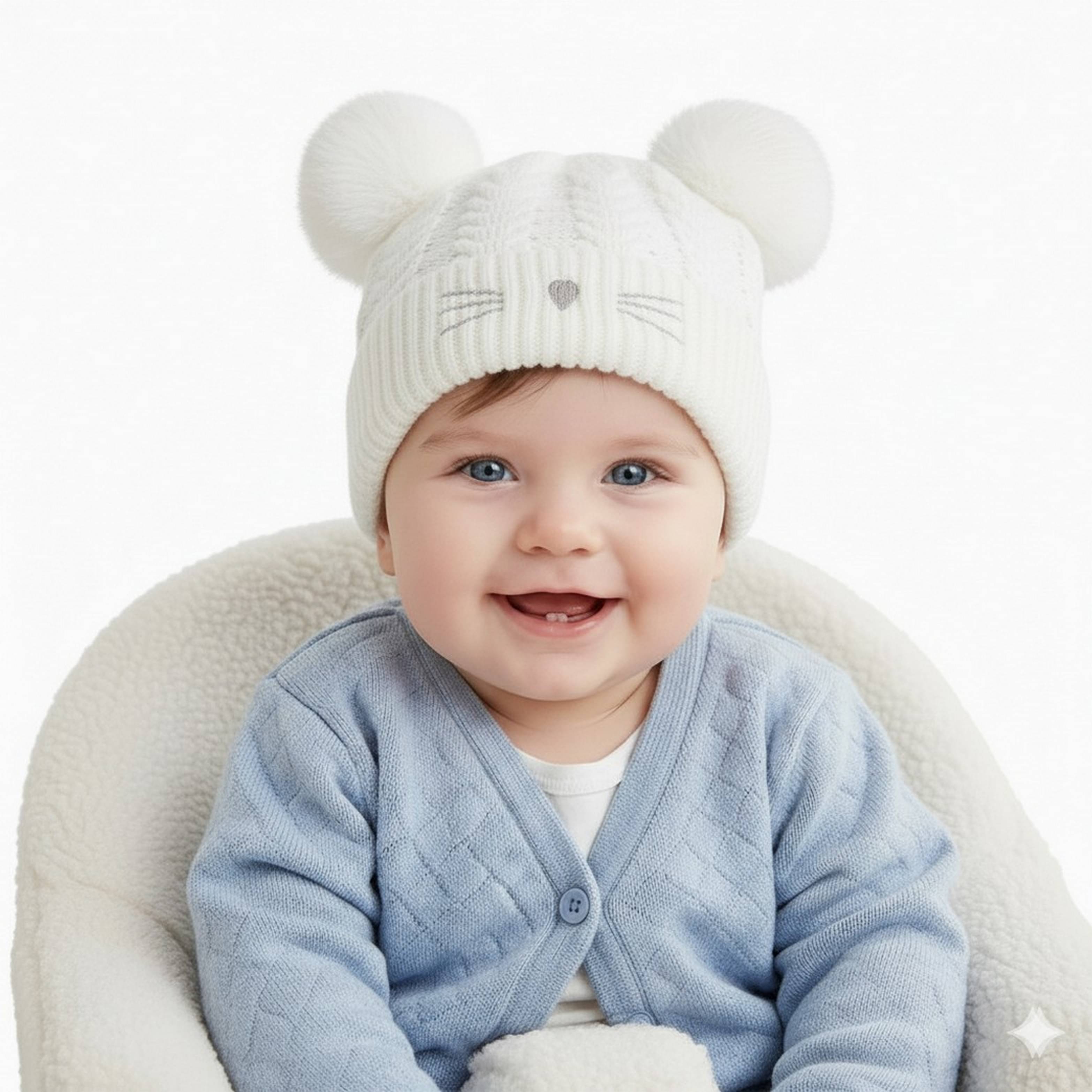     			Infispace Pack of 1 Unisex for Baby Caps ( White )