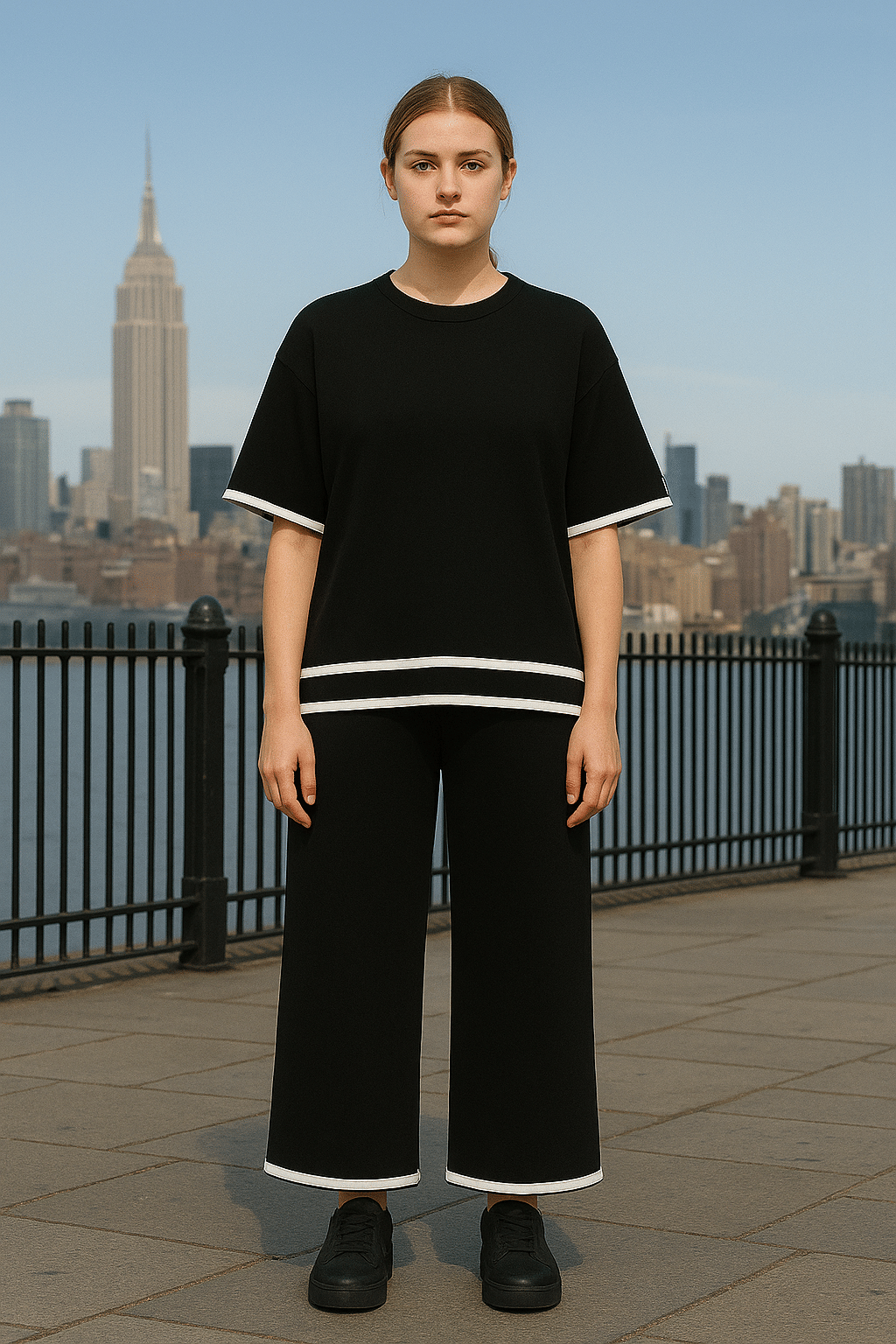     			Jyoti Traders Women Solid Sweatshirt With Trousers Co-Ord Set ( Black )
