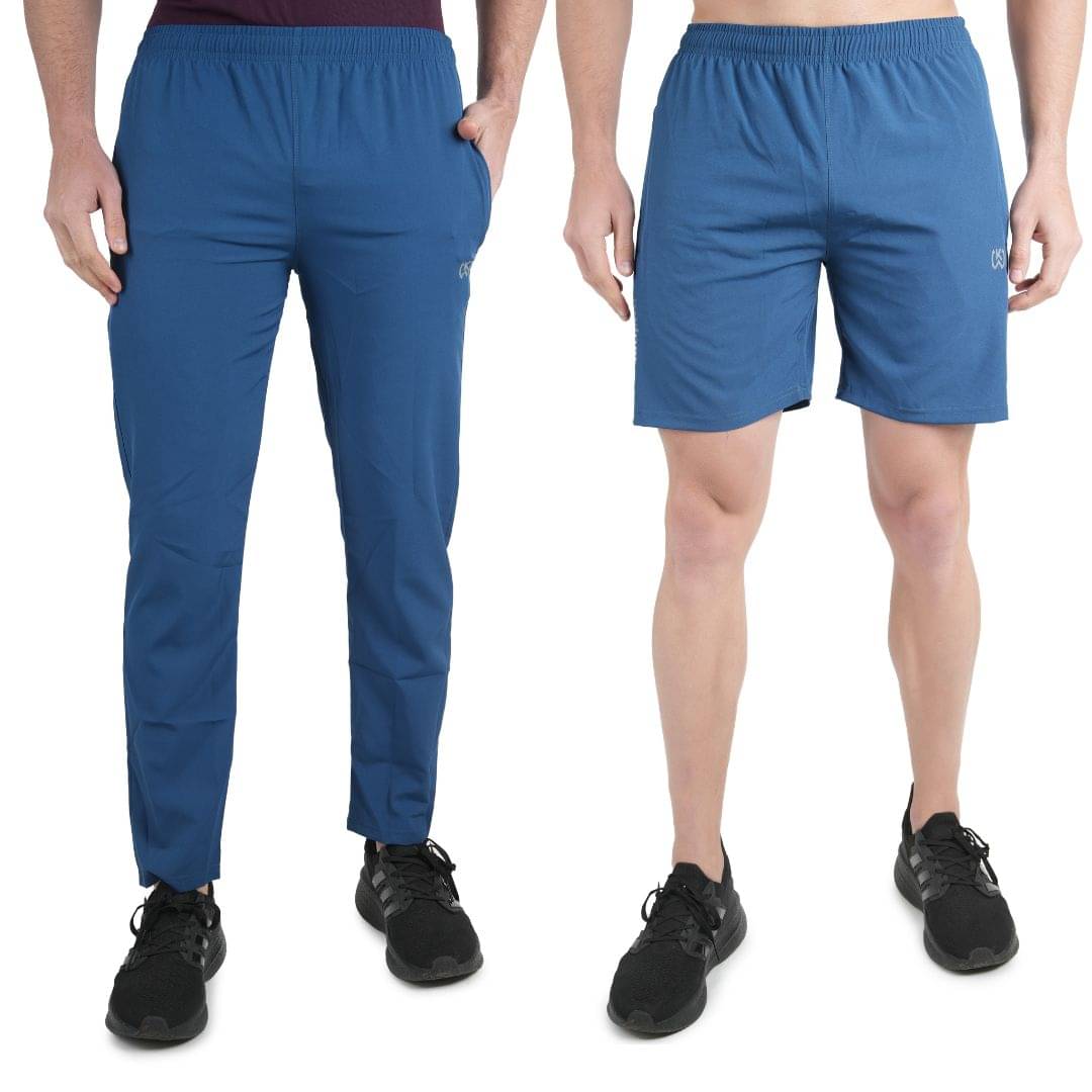 KWINGS Blue Lycra Men's Trackpants ( Pack of 2 ) KWINGS Blue Lycra Men's Trackpants ( Pack of 2 )