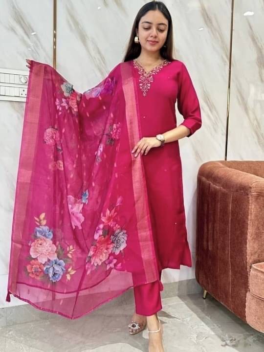     			LIZORD FAB Women Rayon Printed A-line Kurti With Pants ( Pink )