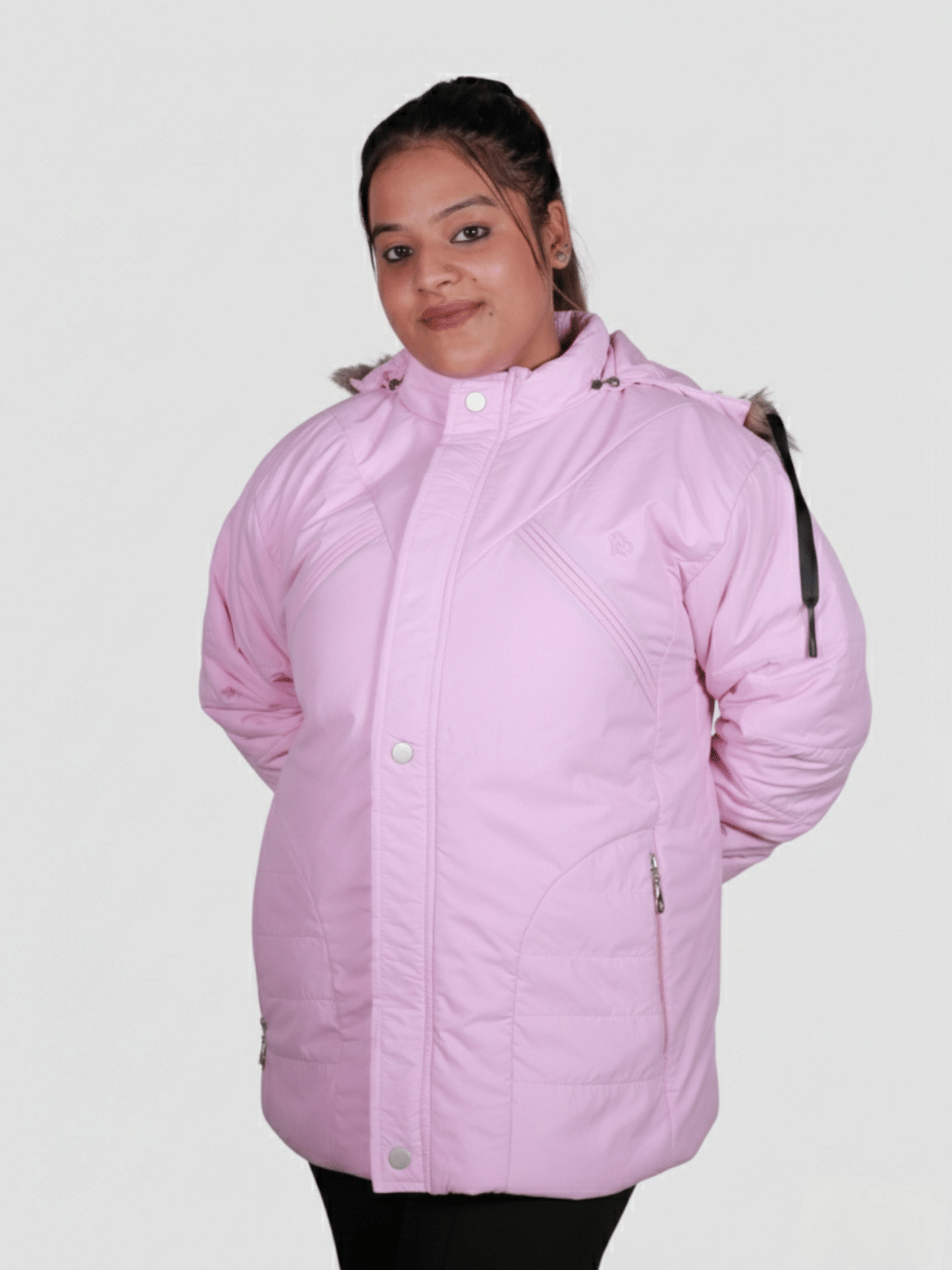     			LOVE LONDON Women Hooded Bomber Jackets ( Pink )