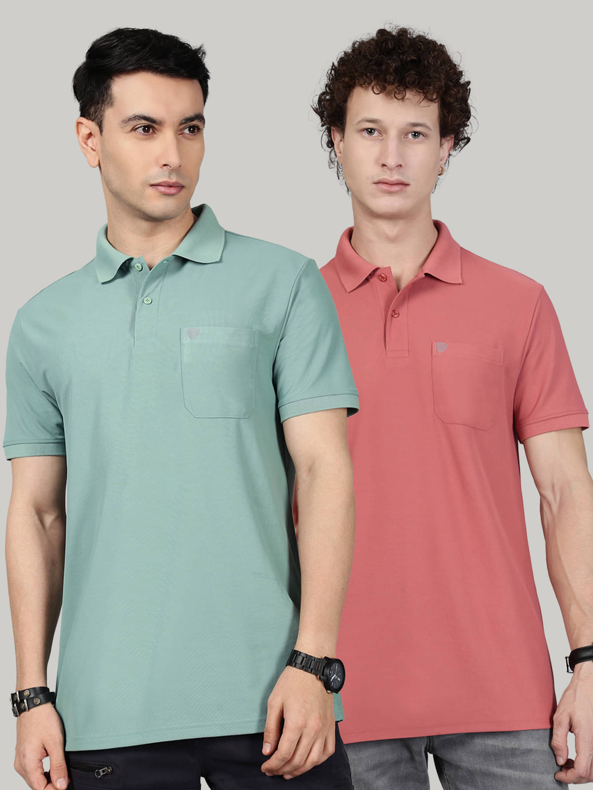 Lux Cozi Men Cotton Blend Regular Fit Solid Polo T Shirt ( Pink ) Lux Cozi Men Cotton Blend Regular Fit Solid Polo T Shirt ( Pink )