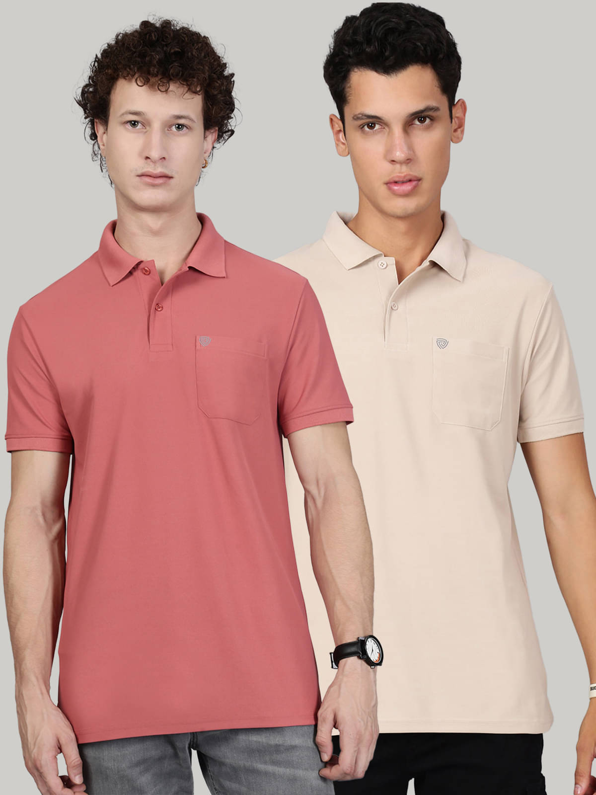 Lux Cozi Men Cotton Blend Regular Fit Solid Polo T Shirt ( Pink ) Lux Cozi Men Cotton Blend Regular Fit Solid Polo T Shirt ( Pink )