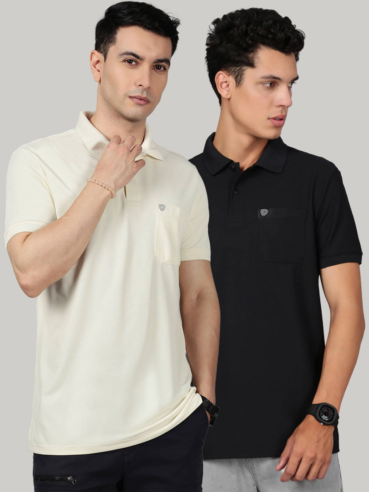 Lux Cozi Men Cotton Blend Regular Fit Solid Polo T Shirt ( Cream ) Lux Cozi Men Cotton Blend Regular Fit Solid Polo T Shirt ( Cream )
