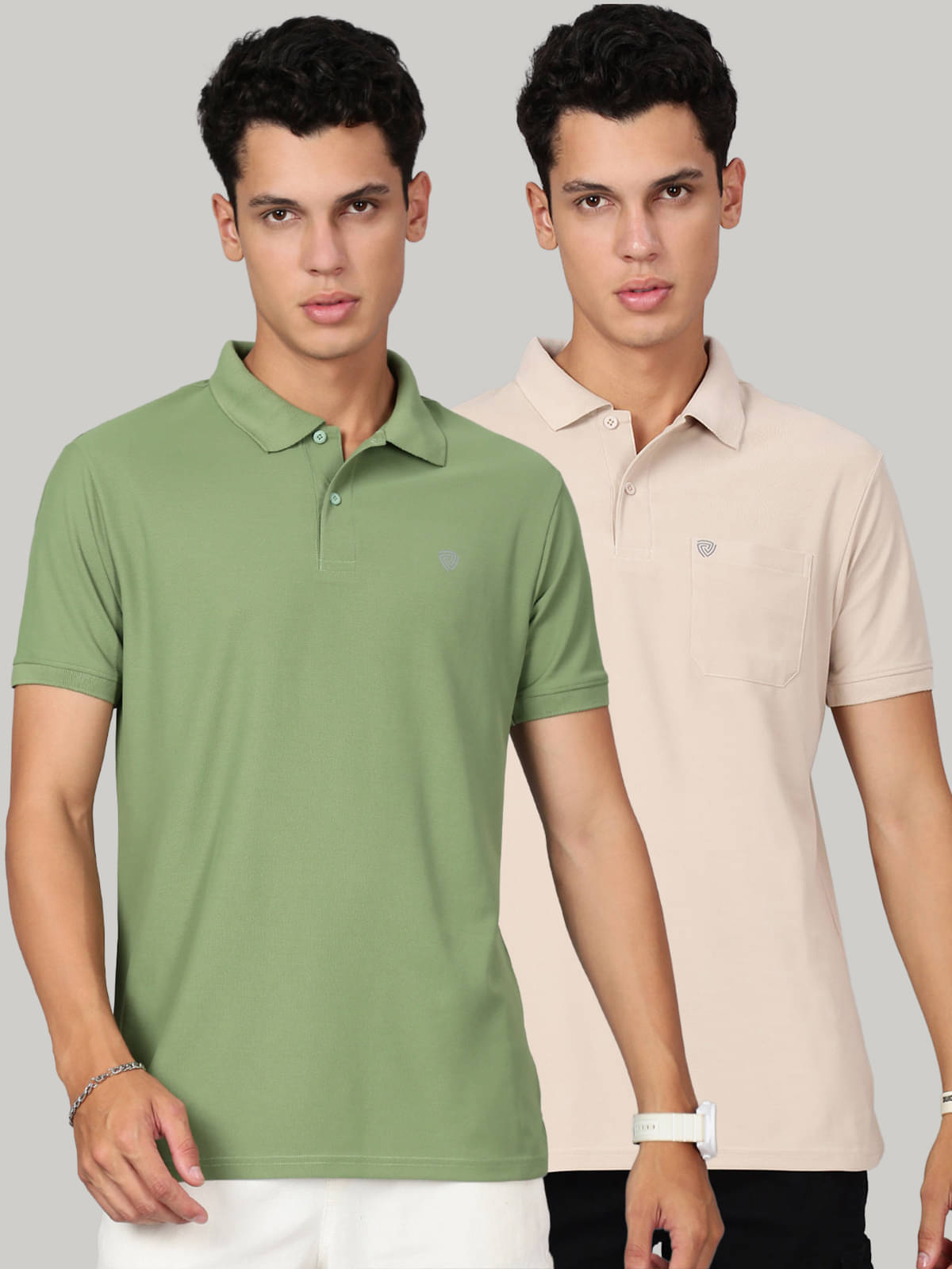     			Lux Cozi Men Cotton Blend Regular Fit Solid Polo T Shirt ( Green )