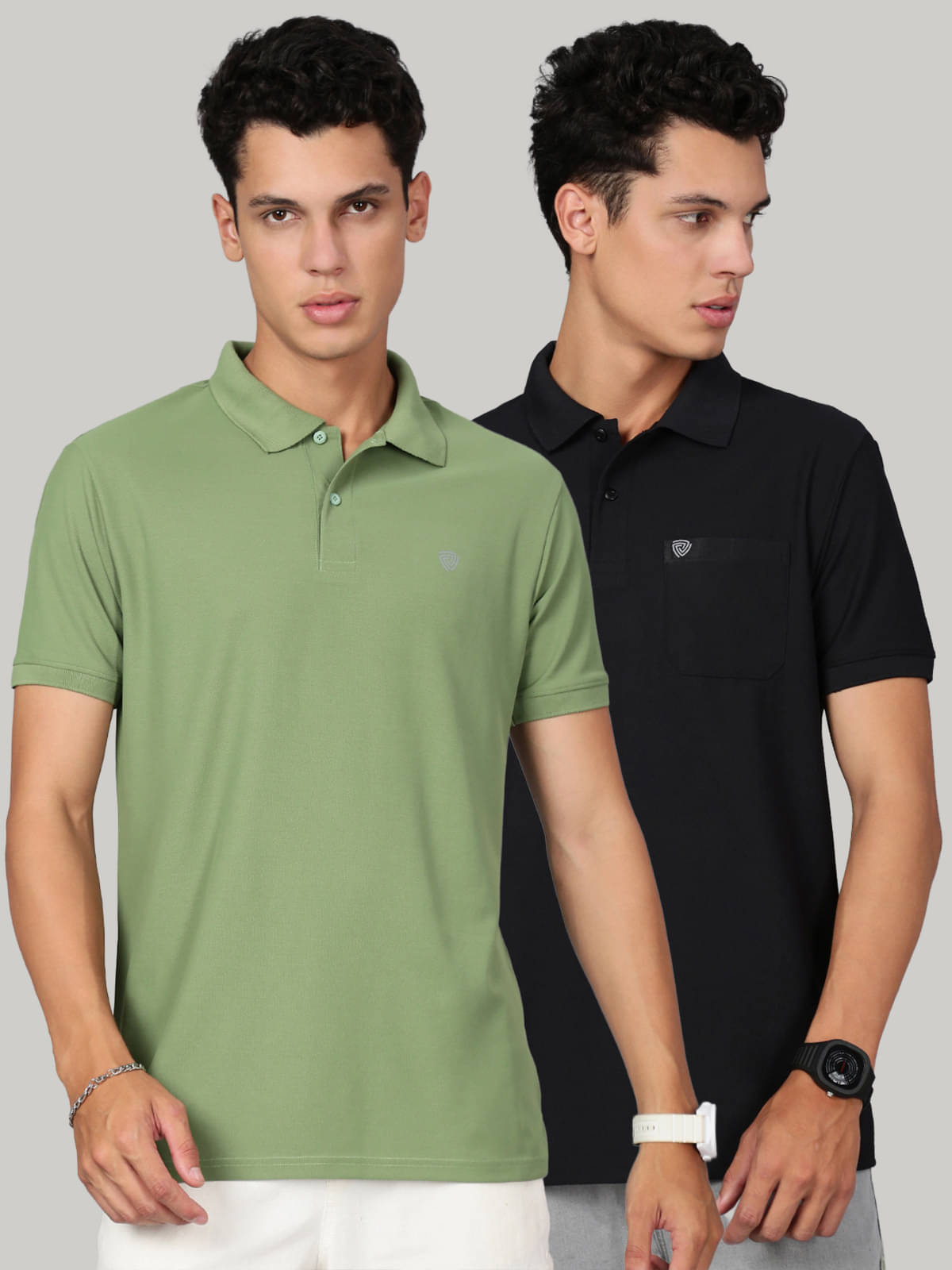     			Lux Cozi Men Cotton Blend Regular Fit Solid Polo T Shirt ( Green )