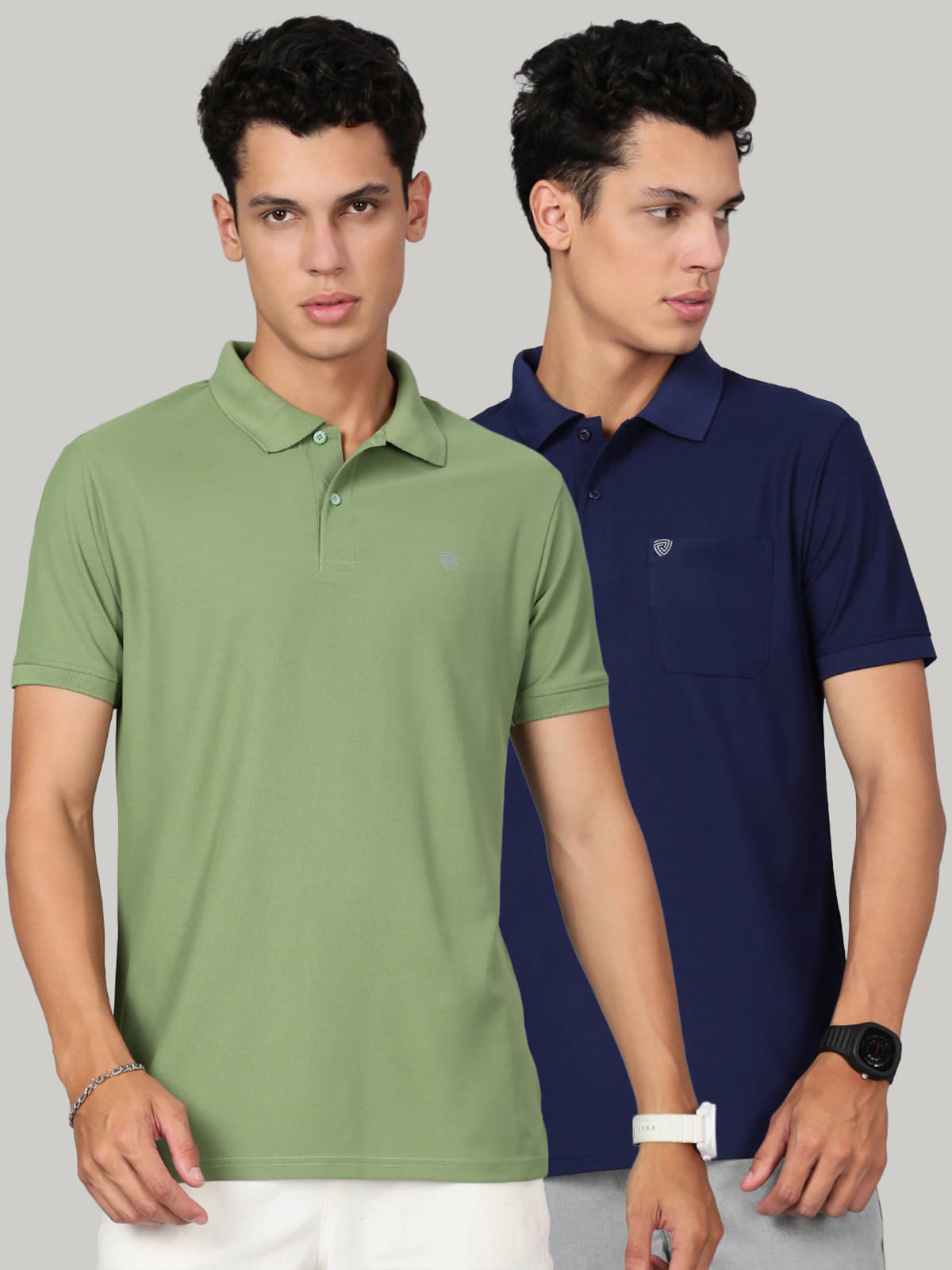     			Lux Cozi Men Cotton Blend Regular Fit Solid Polo T Shirt ( Navy Blue )