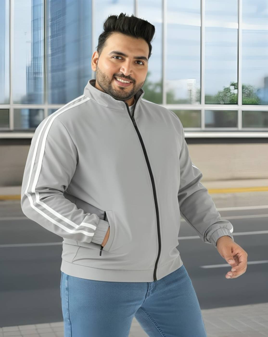 MAYKR Polyester Men's Windcheater Jacket - Grey ( Pack of 1 ) MAYKR Polyester Men's Windcheater Jacket - Grey ( Pack of 1 )