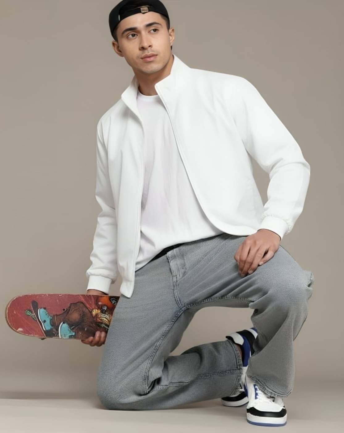     			MAYKR Polyester Men's Windcheater Jacket - White ( Pack of 1 )