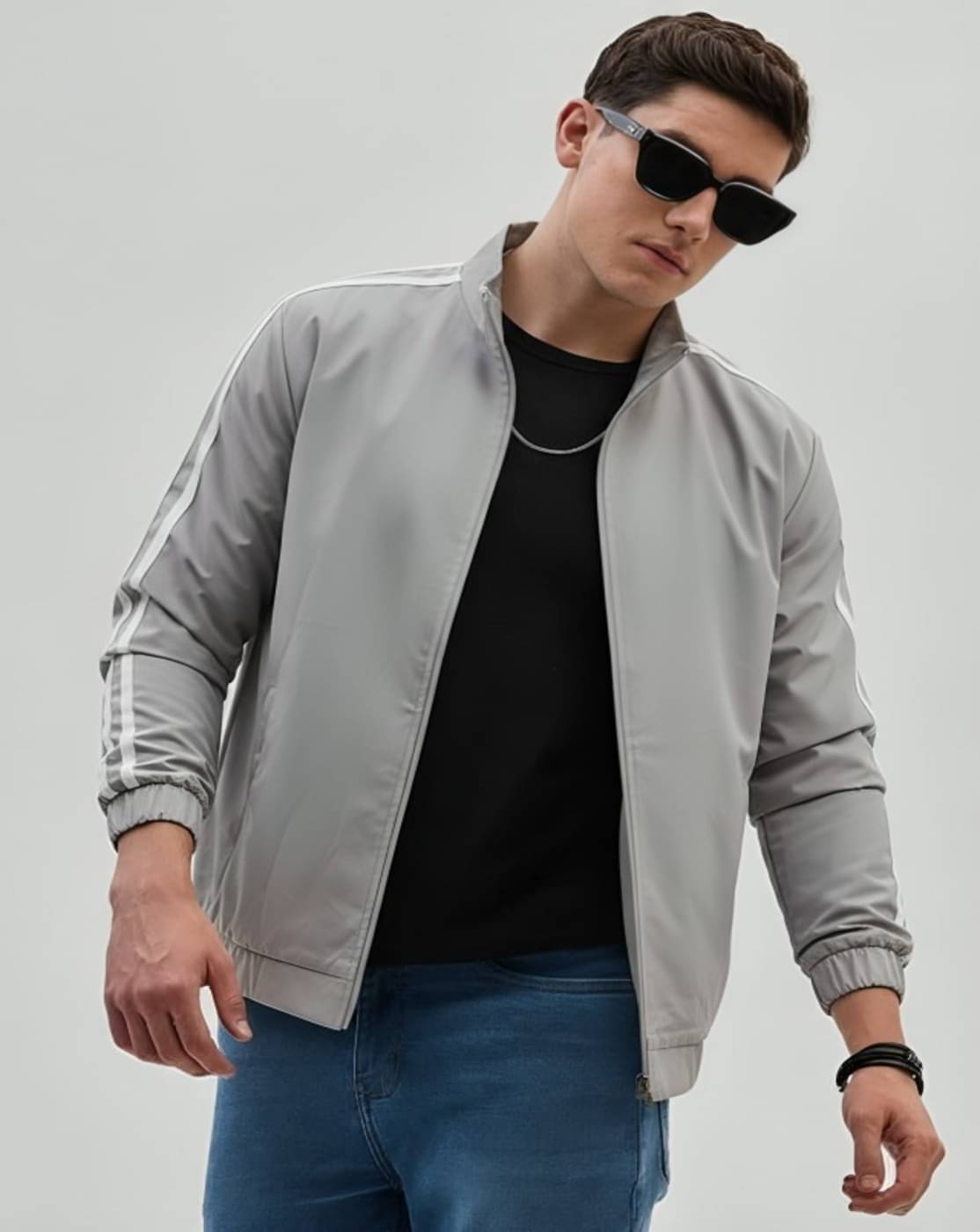 MAYKR Polyester Men's Windcheater Jacket - Grey ( Pack of 1 ) MAYKR Polyester Men's Windcheater Jacket - Grey ( Pack of 1 )