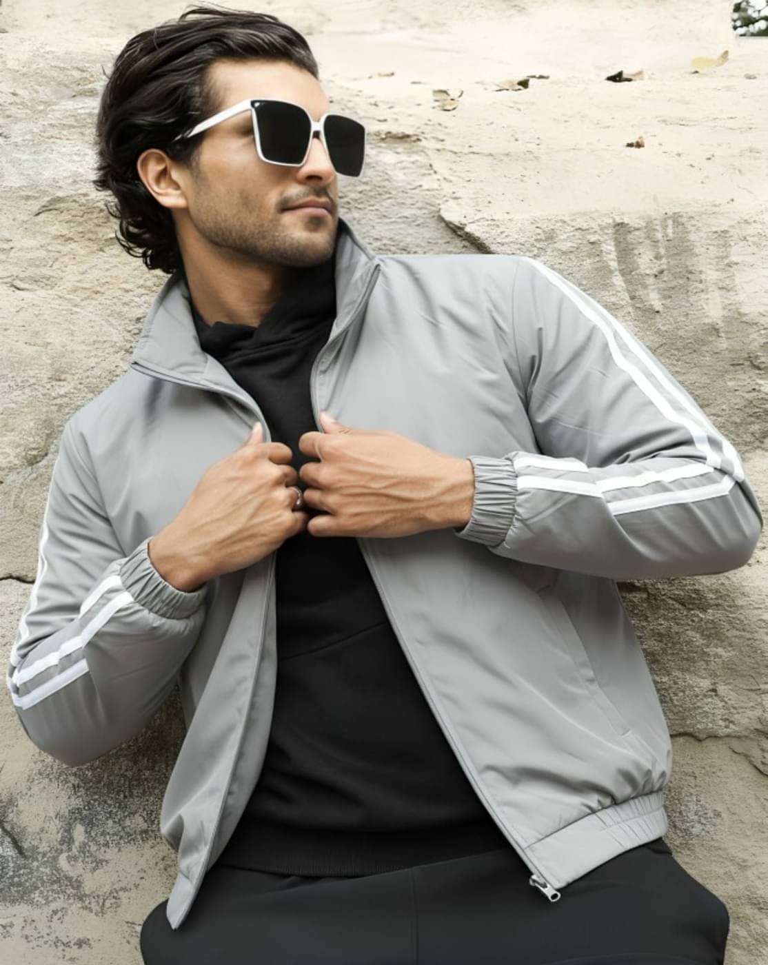 MAYKR Polyester Men's Windcheater Jacket - Grey ( Pack of 1 ) MAYKR Polyester Men's Windcheater Jacket - Grey ( Pack of 1 )
