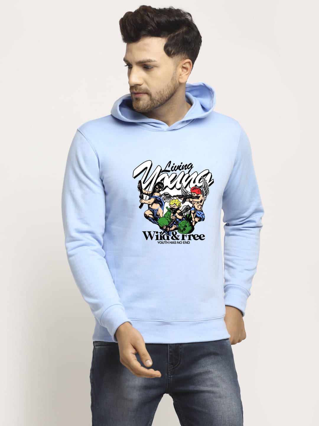 OBAAN Fleece Hooded Men's Sweatshirt - Blue ( Pack of 1 ) OBAAN Fleece Hooded Men's Sweatshirt - Blue ( Pack of 1 )
