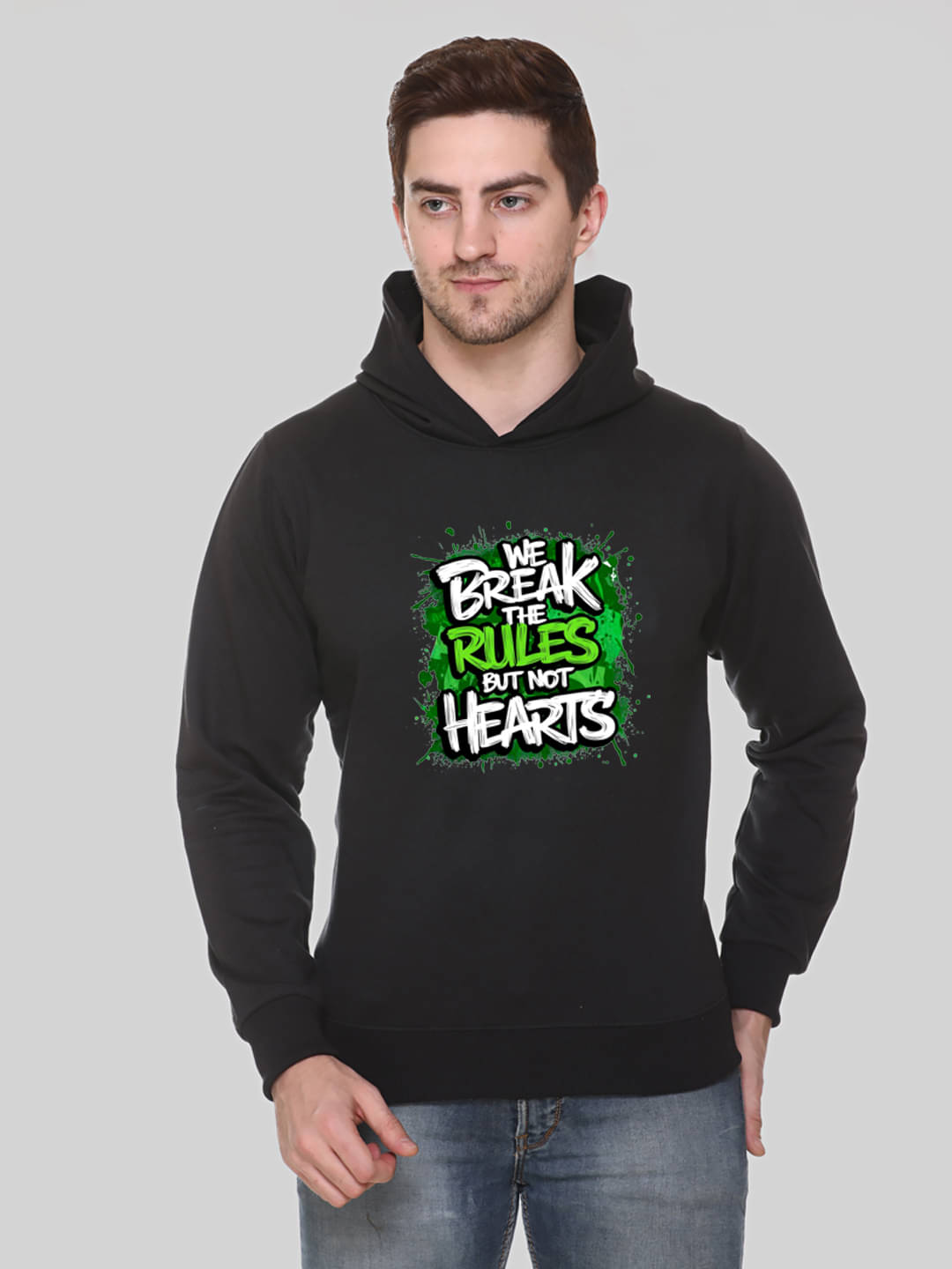 OBAAN Fleece Hooded Men's Sweatshirt - Black ( Pack of 1 ) OBAAN Fleece Hooded Men's Sweatshirt - Black ( Pack of 1 )