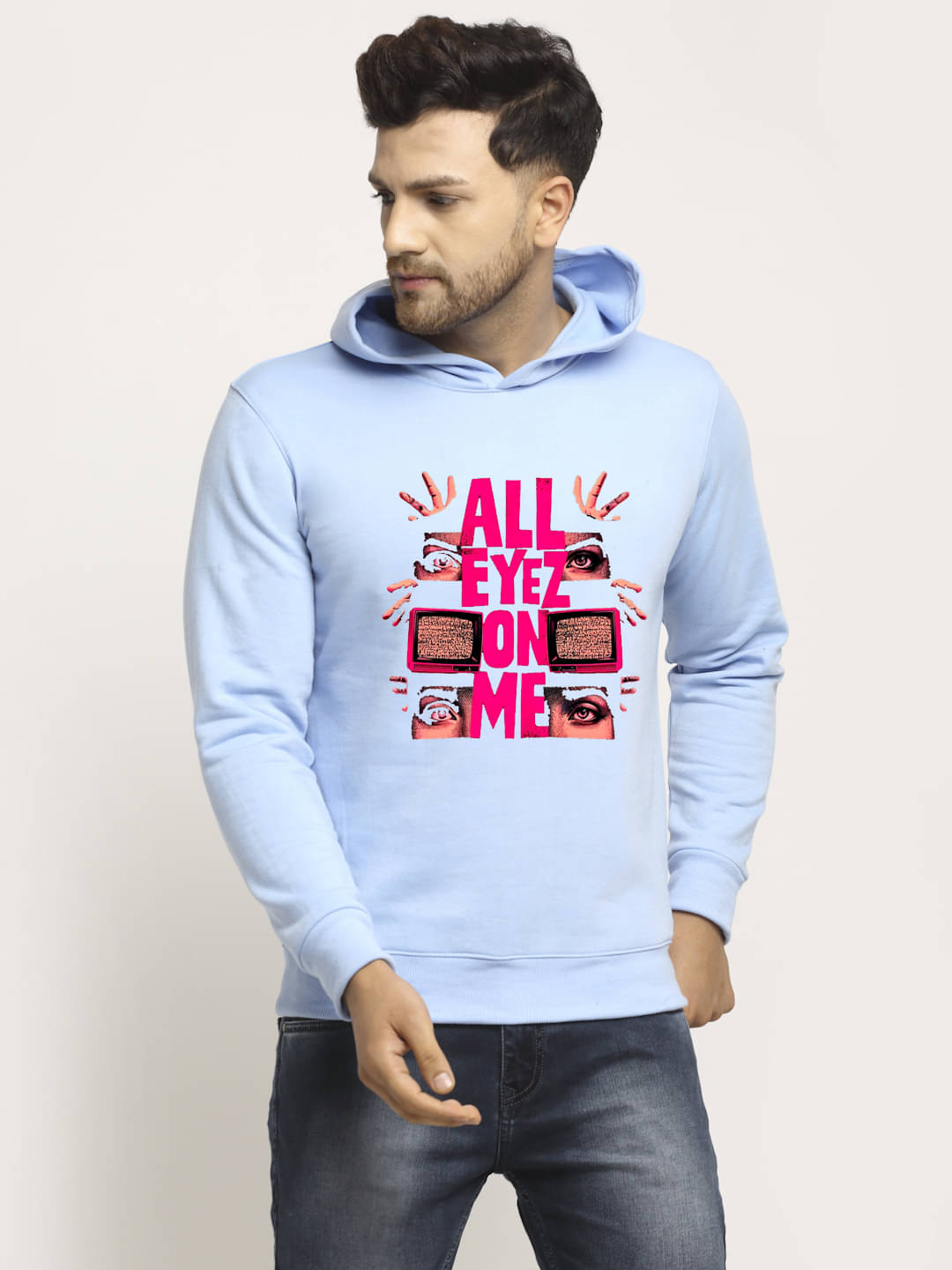 OBAAN Fleece Hooded Men's Sweatshirt - Blue ( Pack of 1 ) OBAAN Fleece Hooded Men's Sweatshirt - Blue ( Pack of 1 )