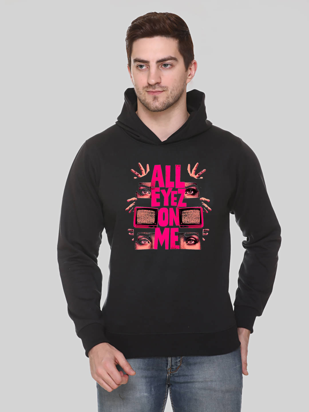 OBAAN Fleece Hooded Men's Sweatshirt - Black ( Pack of 1 ) OBAAN Fleece Hooded Men's Sweatshirt - Black ( Pack of 1 )