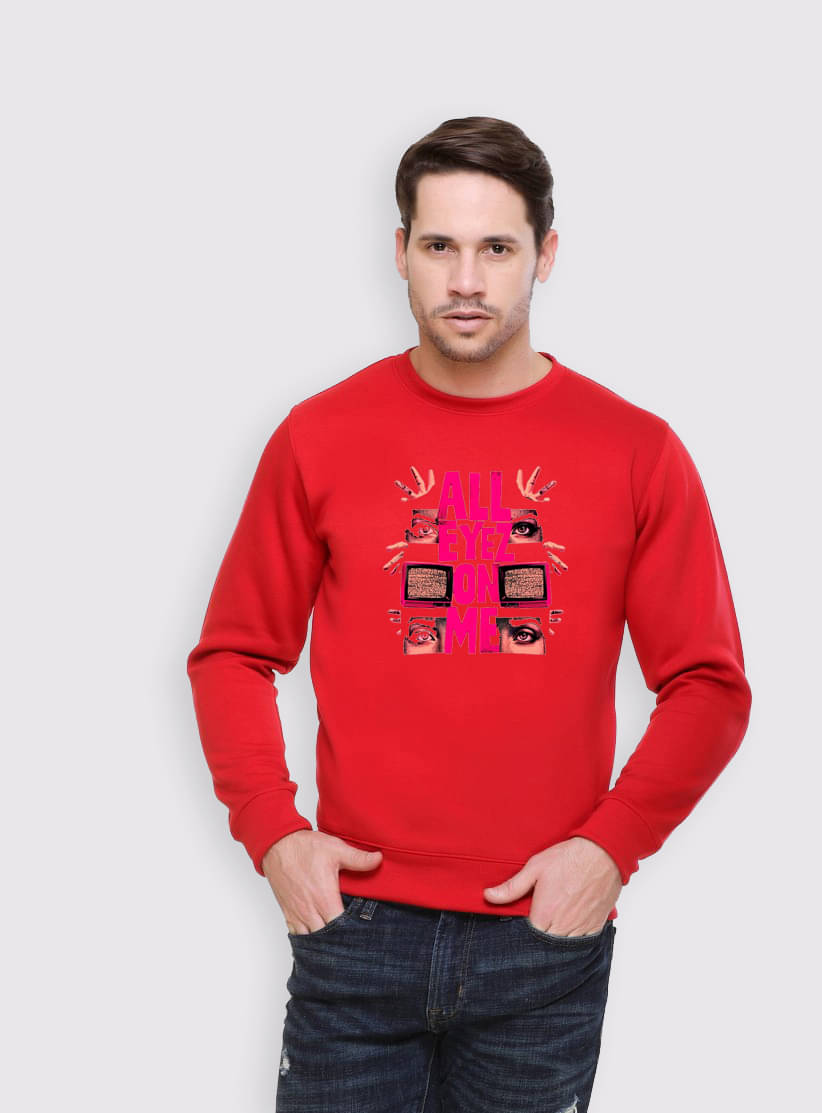     			OBAAN Fleece Round Neck Men's Sweatshirt - Red ( Pack of 1 )