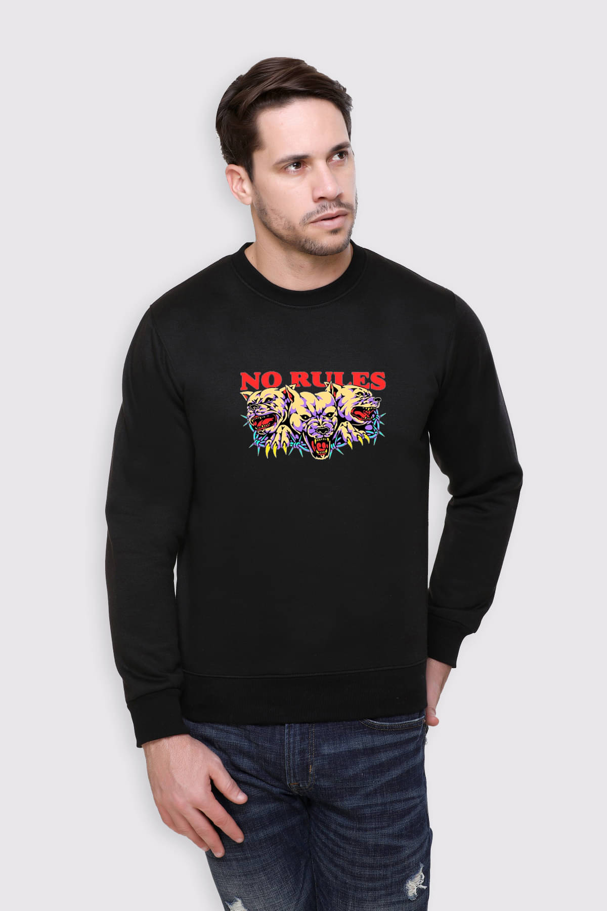 OBAAN Fleece Round Neck Men's Sweatshirt - Black ( Pack of 1 ) OBAAN Fleece Round Neck Men's Sweatshirt - Black ( Pack of 1 )