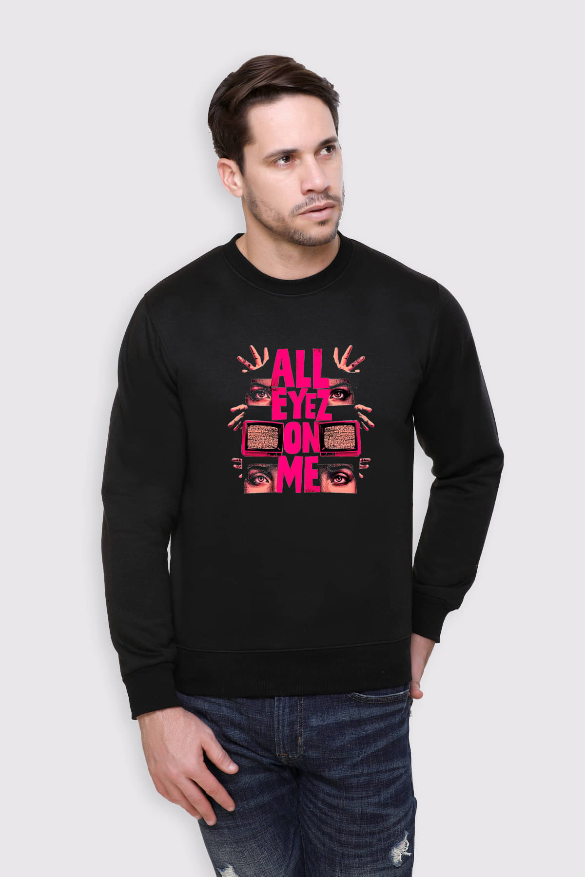     			OBAAN Fleece Round Neck Men's Sweatshirt - Black ( Pack of 1 )