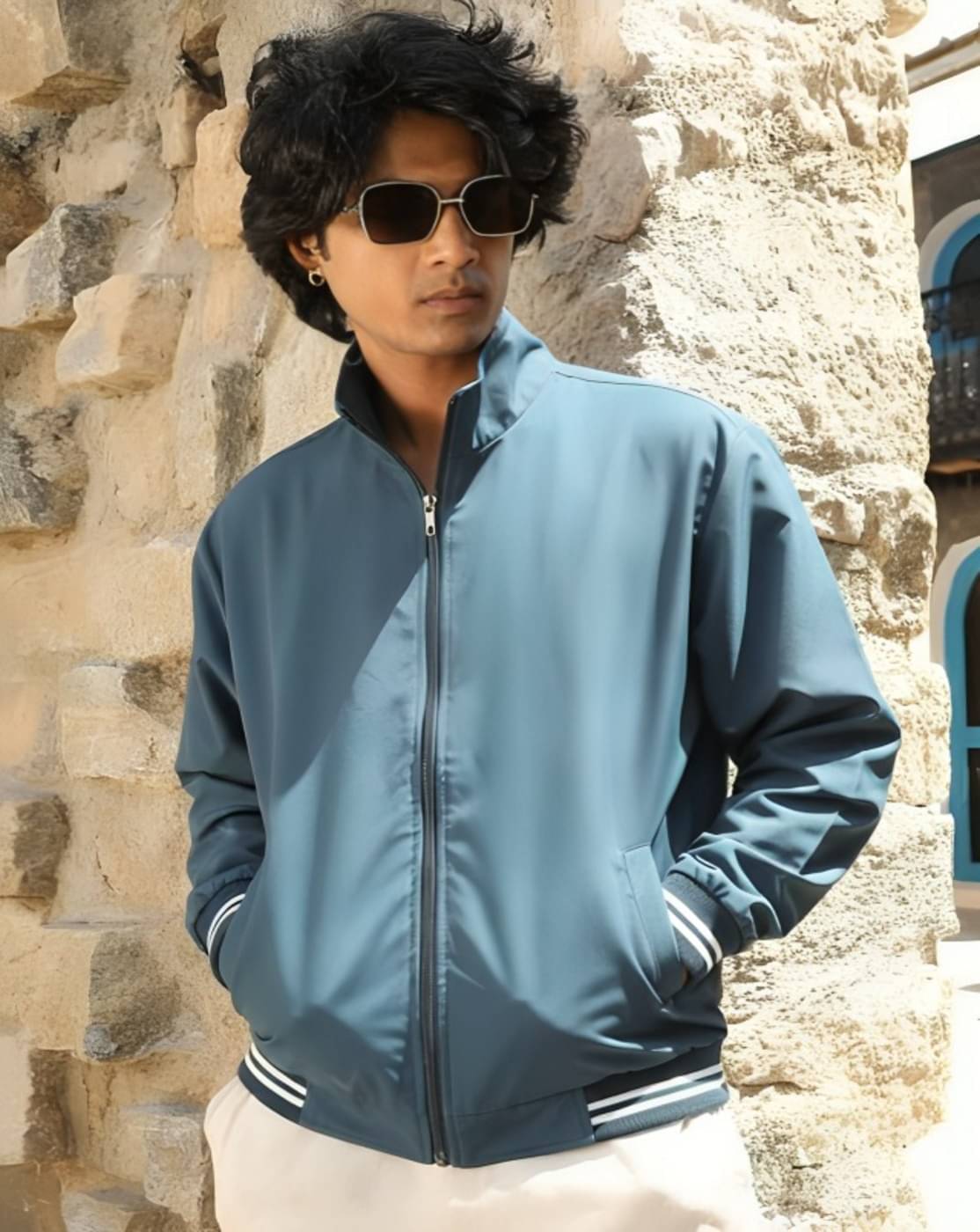 PLUS PARADISE Polyester Men's Quilted & Bomber Jacket - Teal ( Pack of 1 ) PLUS PARADISE Polyester Men's Quilted & Bomber Jacket - Teal ( Pack of 1 )