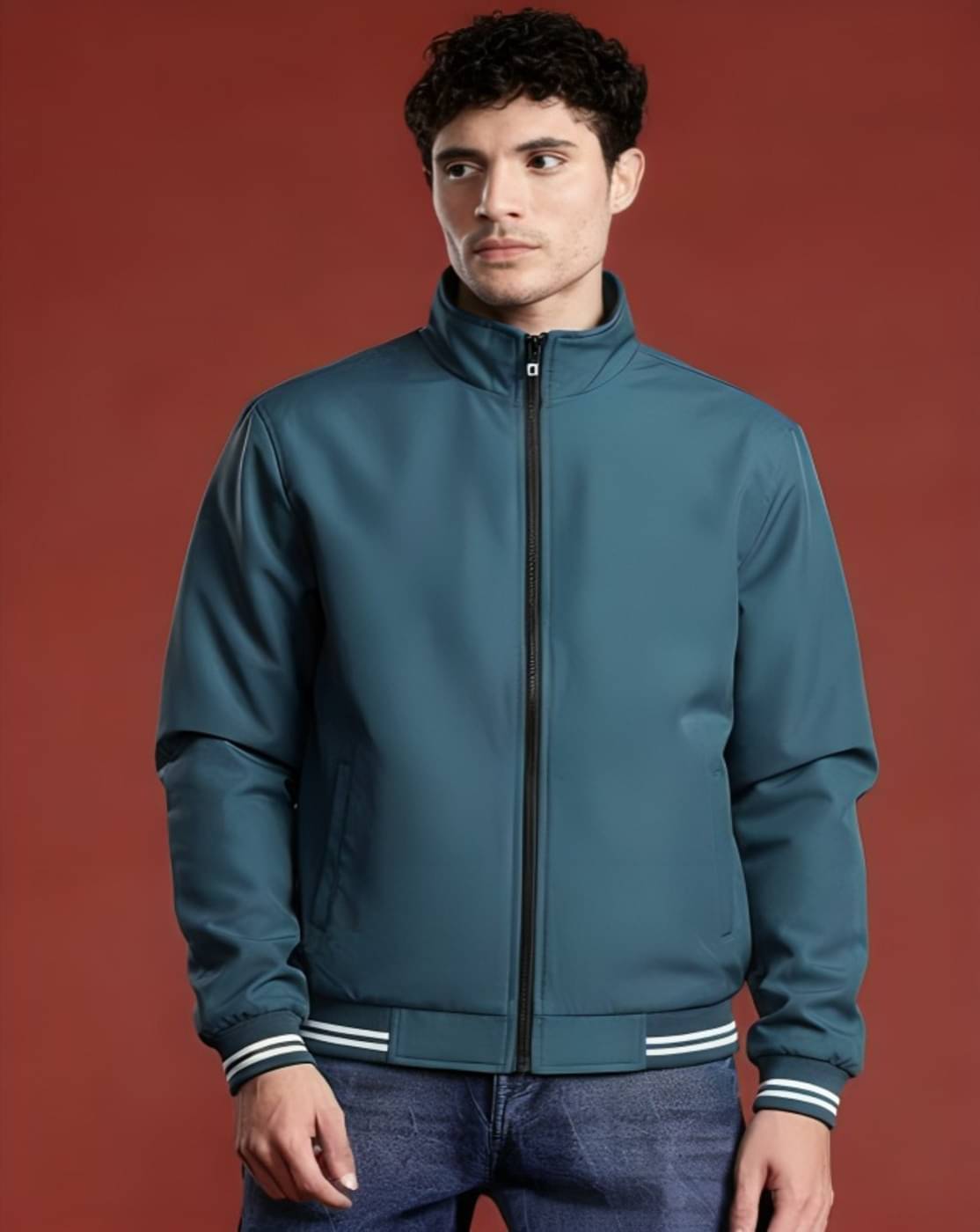     			PLUS PARADISE Polyester Men's Quilted & Bomber Jacket - Teal ( Pack of 1 )