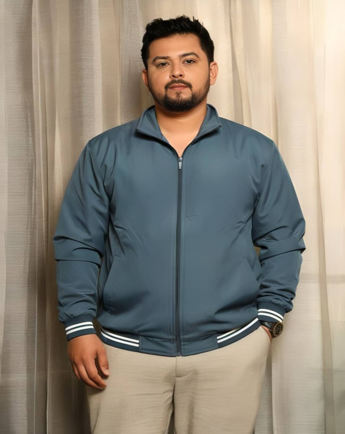     			PLUS PARADISE Polyester Men's Quilted & Bomber Jacket - Teal ( Pack of 1 )