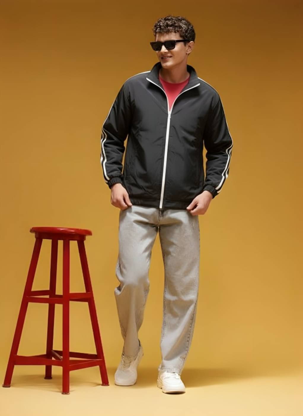     			PLUS PARADISE Polyester Men's Windcheater Jacket - Black ( Pack of 1 )