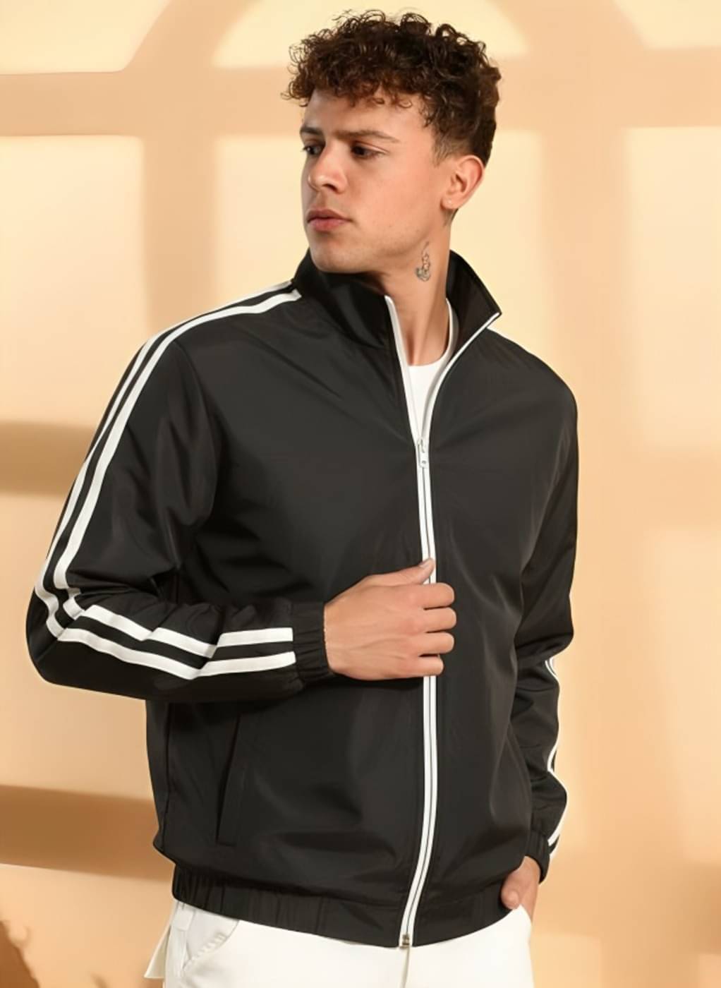     			PLUS PARADISE Polyester Men's Windcheater Jacket - Black ( Pack of 1 )