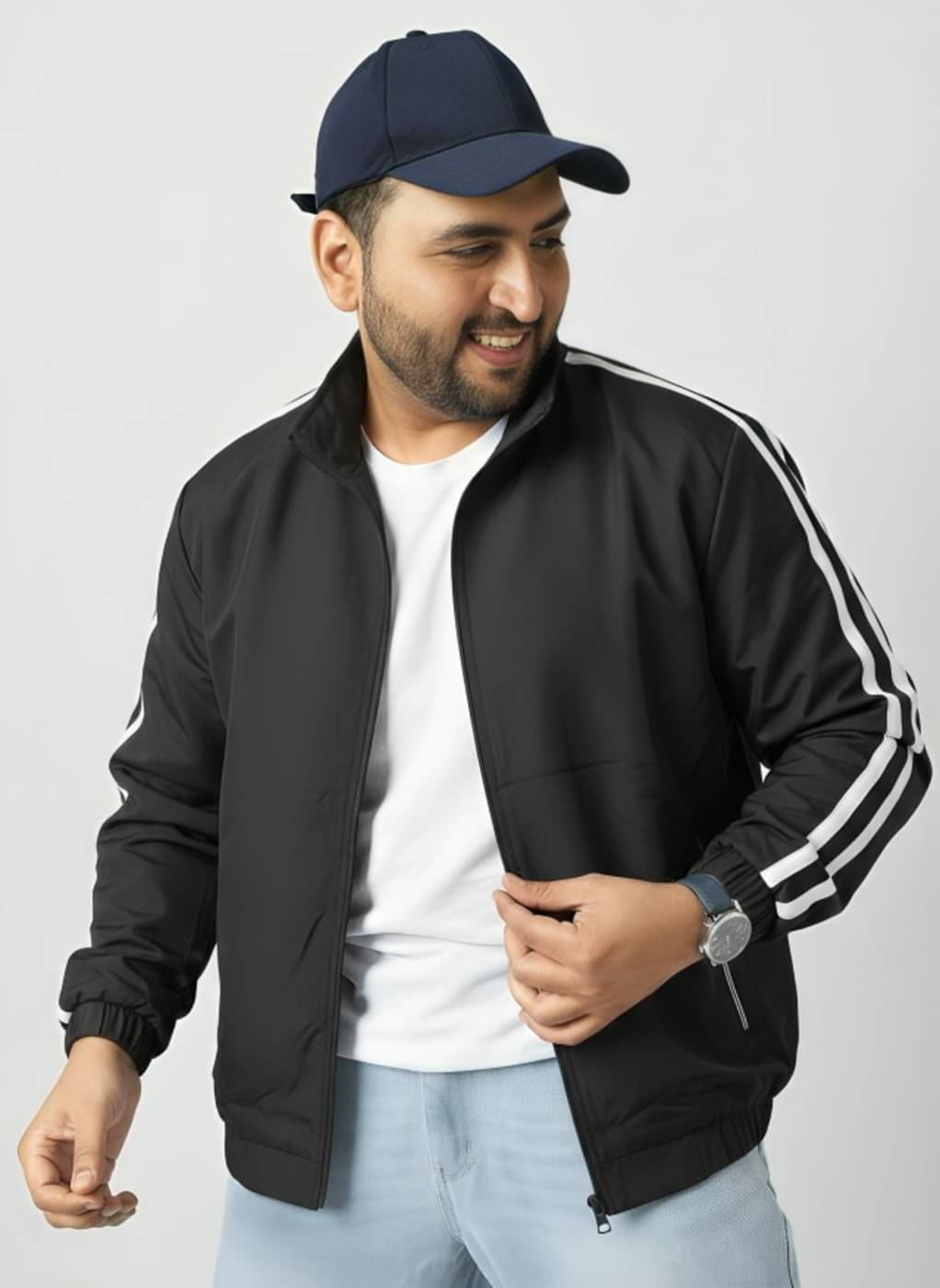     			PLUS PARADISE Polyester Men's Windcheater Jacket - Black ( Pack of 1 )