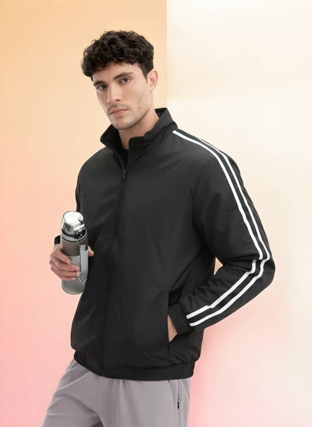     			PLUS PARADISE Polyester Men's Windcheater Jacket - Black ( Pack of 1 )