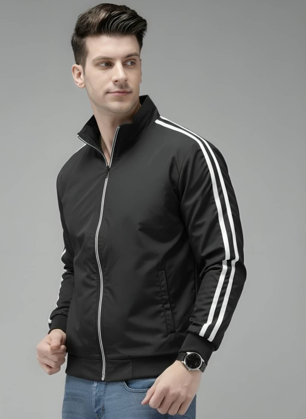     			PLUS PARADISE Polyester Men's Windcheater Jacket - Black ( Pack of 1 )