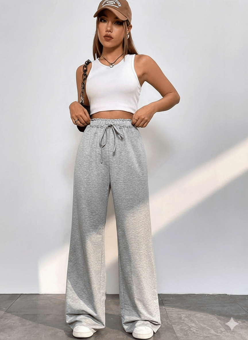    			Posu Trendz Women Cotton Blend Casual Trousers ( Grey )