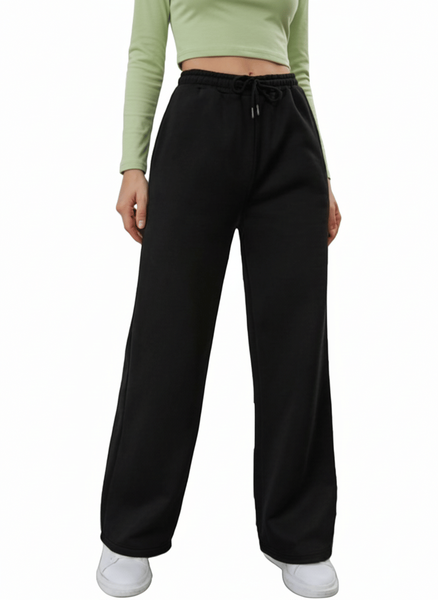     			Posu Trendz Women Cotton Blend Casual Trousers ( Black )