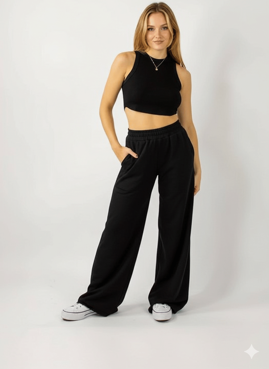     			Posu Trendz Women Cotton Blend Casual Trousers ( Black )
