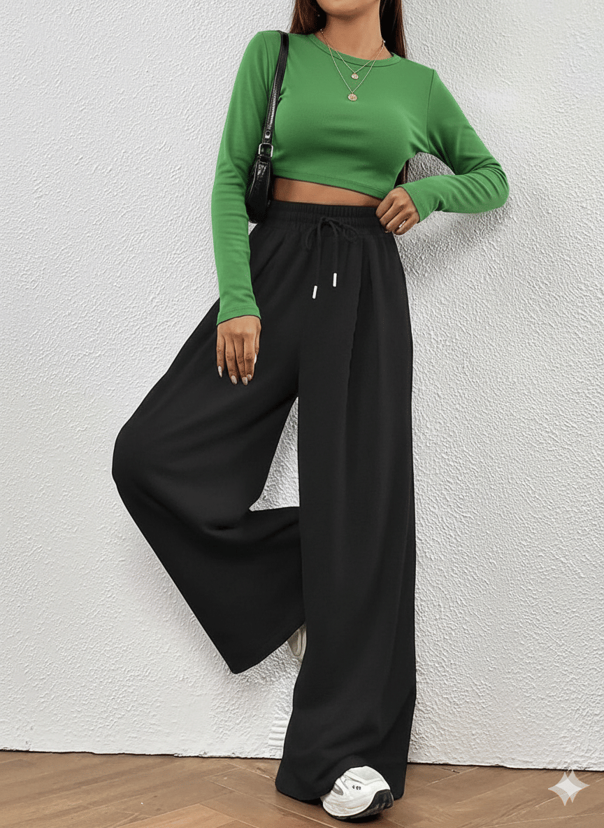     			Posu Trendz Women Cotton Blend Casual Trousers ( Black )
