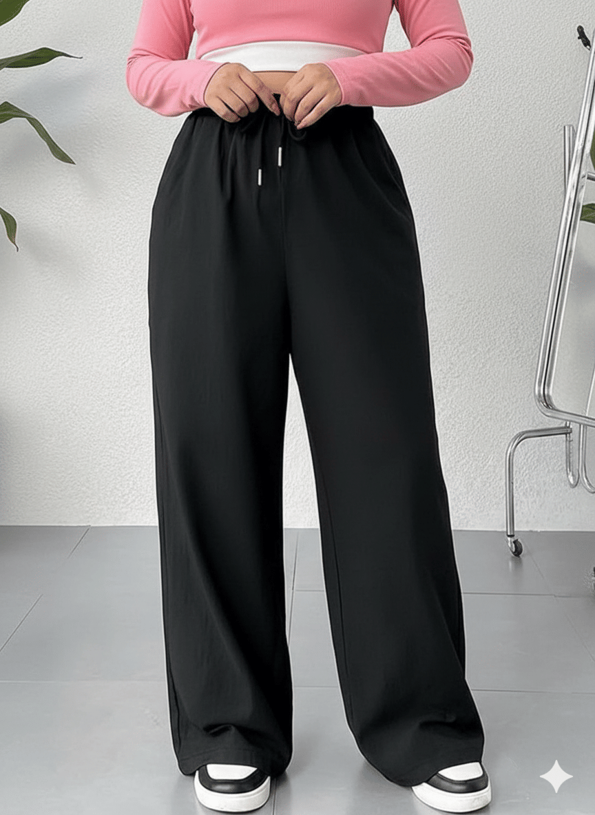     			Posu Trendz Women Cotton Blend Casual Trousers ( Black )