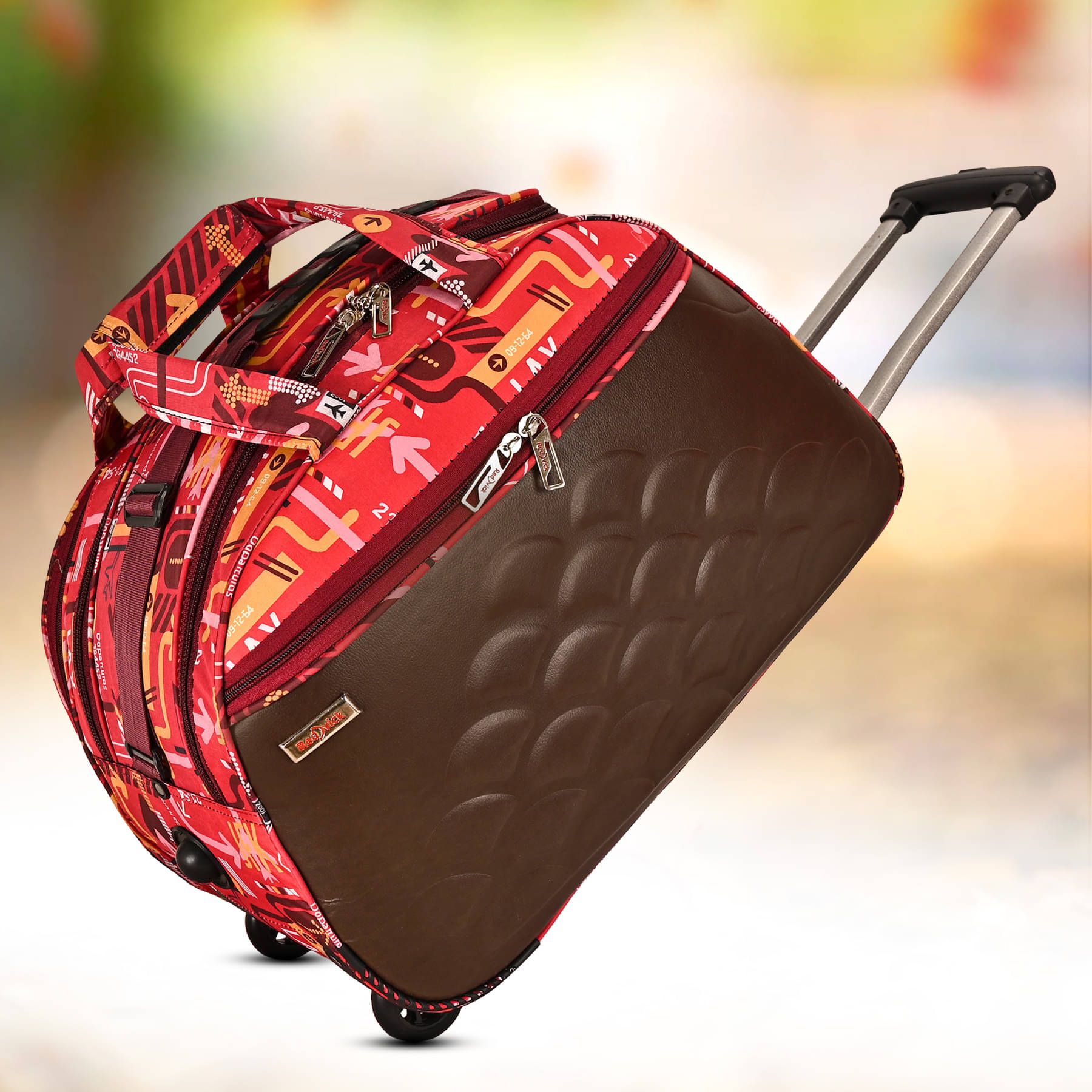    			Red vick 60 Ltrs Brown Polyester Duffle Trolley