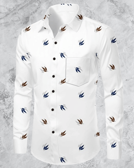     			SHREE VASTRA HOUSE Cotton Blend Regular Fit Self Design Full Sleeves Men's Casual Shirt - White ( Pack of 1 )
