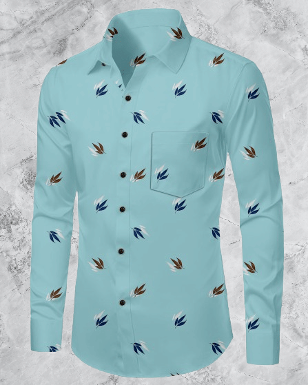 SHREE VASTRA HOUSE Cotton Blend Regular Fit Self Design Full Sleeves Men's Casual Shirt - Teal ( Pack of 1 ) SHREE VASTRA HOUSE Cotton Blend Regular Fit Self Design Full Sleeves Men's Casual Shirt - Teal ( Pack of 1 )