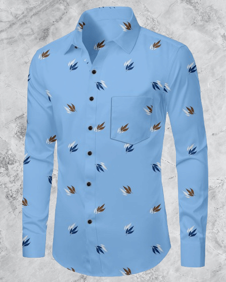     			SHREE VASTRA HOUSE Cotton Blend Regular Fit Self Design Full Sleeves Men's Casual Shirt - Aqua Blue ( Pack of 1 )