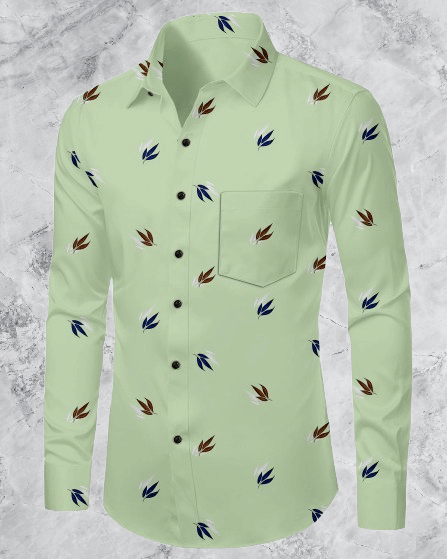     			SHREE VASTRA HOUSE Cotton Blend Regular Fit Self Design Full Sleeves Men's Casual Shirt - Green ( Pack of 1 )