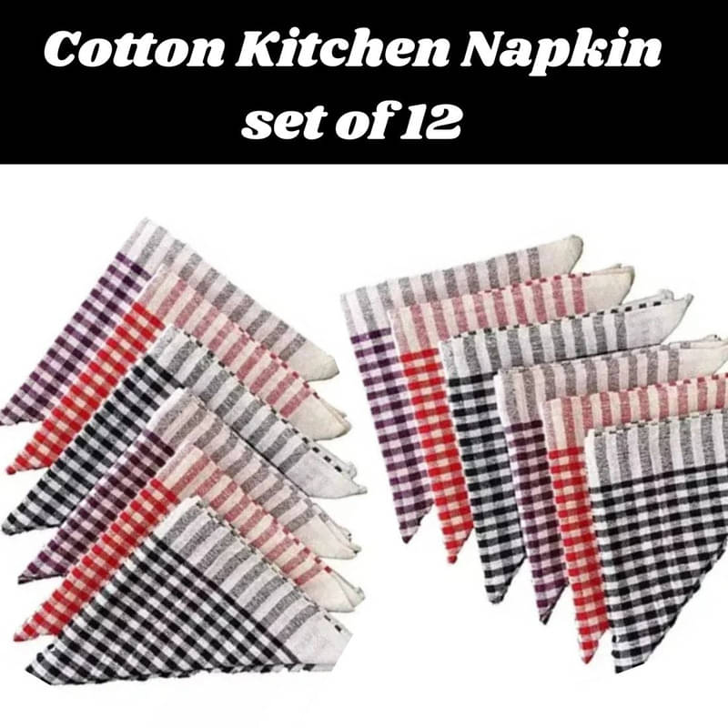     			SHREENATH SOLUTION Set of 12 Cotton Napkin