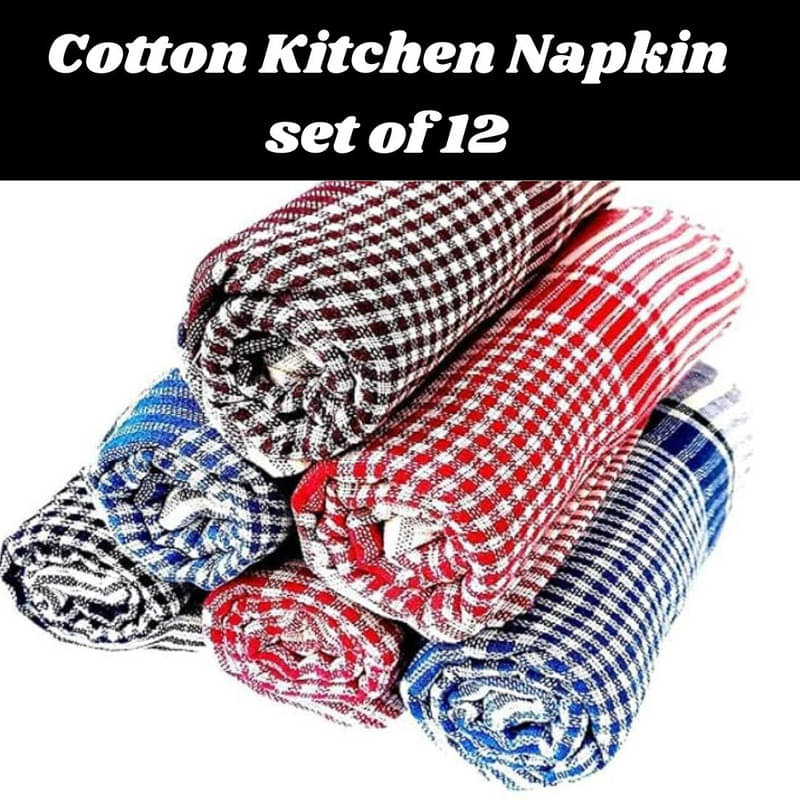     			SHREENATH SOLUTION Set of 12 Cotton Napkin