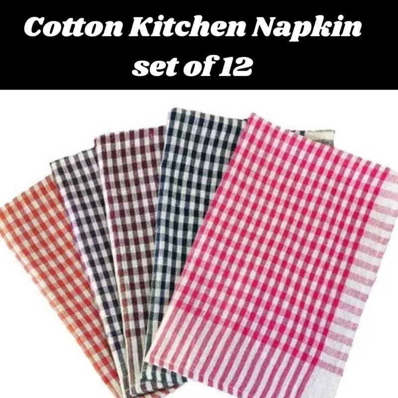     			SHREENATH SOLUTION Set of 12 Cotton Napkin