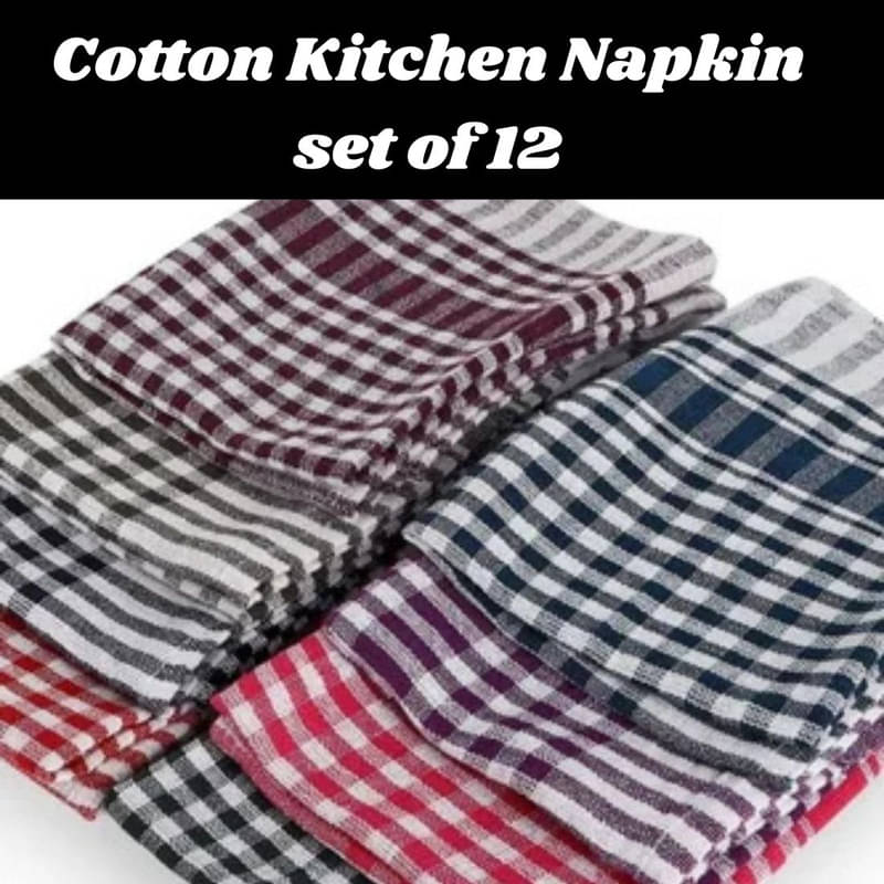     			SHREENATH SOLUTION Set of 12 Cotton Napkin