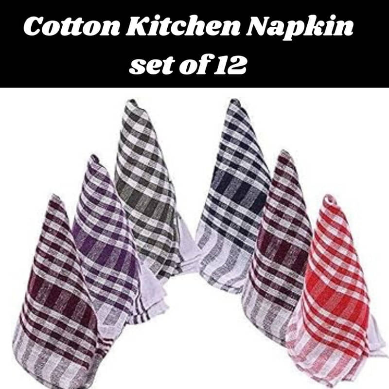     			SHREENATH SOLUTION Set of 12 Cotton Napkin