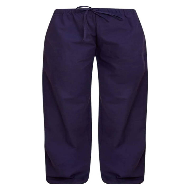     			SIDDHO HUM Women Cotton Wide Leg Trousers ( Navy Blue )